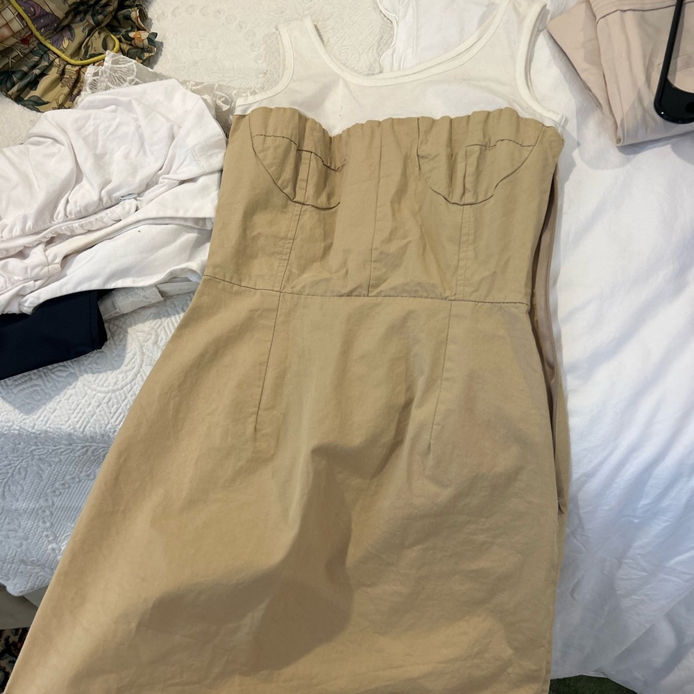Pixie Market Tan contrast Dress